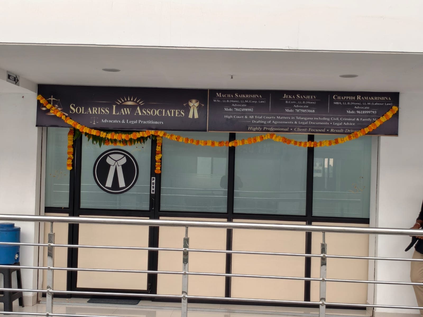 Solariss Law Associates office exterior in Uppal, Hyderabad